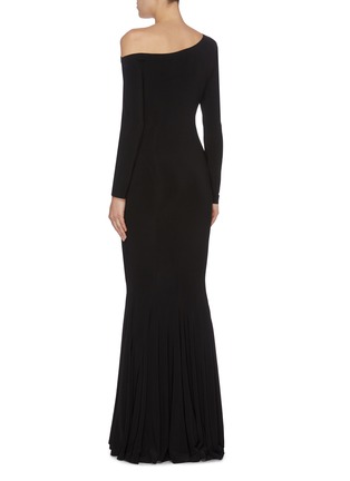 Back View - Click To Enlarge - NORMA KAMALI - One shoulder fishtail gown