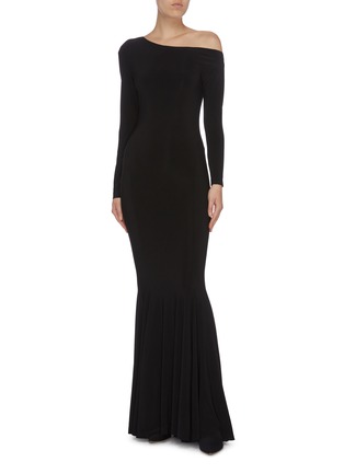 Figure View - Click To Enlarge - NORMA KAMALI - One shoulder fishtail gown