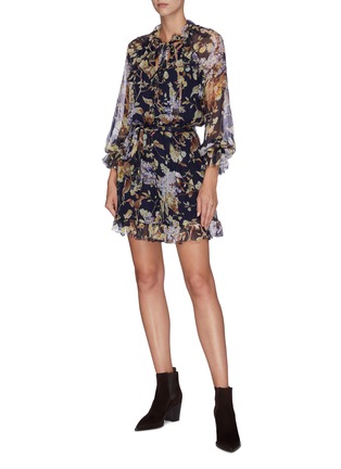 Figure View - Click To Enlarge - ZIMMERMANN - 'Sabotage' belted floral print ruffled playsuit