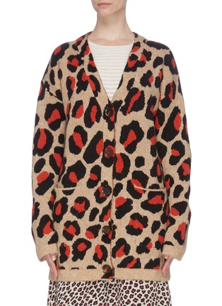 Main View - Click To Enlarge - HELEN LEE - Leopard print cardigan