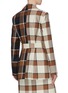 Back View - Click To Enlarge - STAUD - Asymmetric colourblock check plaid belted blazer