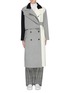 Main View - Click To Enlarge - THE KEIJI - Belted layered colourblock melton trench coat