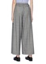 Back View - Click To Enlarge - THE KEIJI - Belted layered panel check plaid wide leg pants