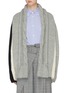 Main View - Click To Enlarge - THE KEIJI - Colourblock shawl collar cardigan