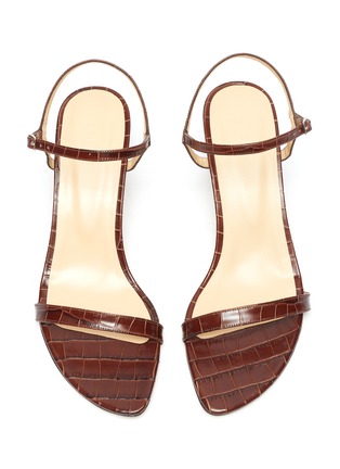 Detail View - Click To Enlarge - BY FAR - 'Magnolia' ankle strap croc embossed patent leather sandals