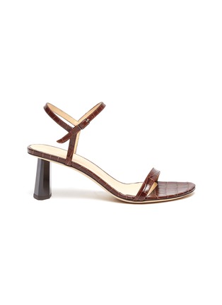 Main View - Click To Enlarge - BY FAR - 'Magnolia' ankle strap croc embossed patent leather sandals