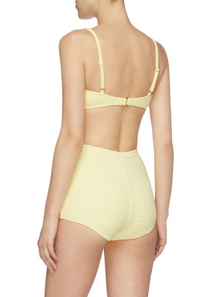 Back View - Click To Enlarge - PEONY - 'Banana' chevron rib knit high waist bikini shorts