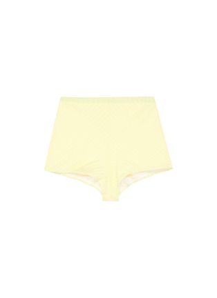 Main View - Click To Enlarge - PEONY - 'Banana' chevron rib knit high waist bikini shorts