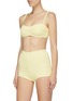 Figure View - Click To Enlarge - PEONY - 'Banana' chevron rib knit high waist bikini shorts
