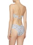 Back View - Click To Enlarge - PEONY - 'Flora' botanical print bead tie ruched Econyl™ bandeau to