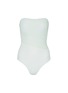 Main View - Click To Enlarge - PEONY - 'Mint' pintuck dot print strapless Econyl™ one-piece swimsuit