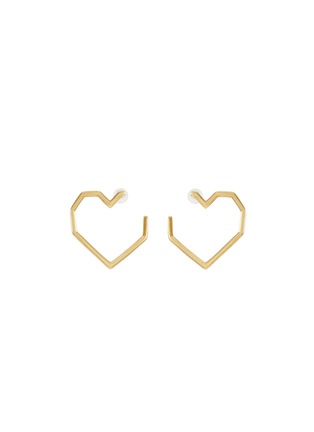 Main View - Click To Enlarge - ALIITA - 'Corazon' 9k yellow gold heart drop earrings