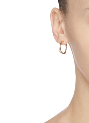 Figure View - Click To Enlarge - ALIITA - Pearl 9k yellow gold hoop earrings