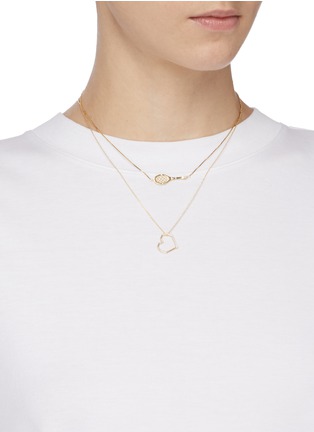 Figure View - Click To Enlarge - ALIITA - 'Corazon' diamond heart pendant 9k yellow gold necklace