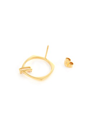 Detail View - Click To Enlarge - ALIITA - 'Aro' gemstone 9k yellow gold hoop earrings
