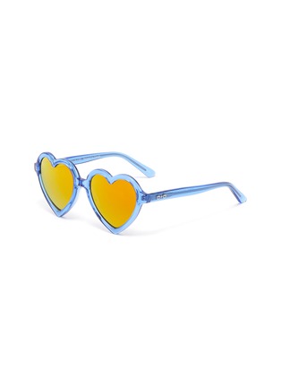 Main View - Click To Enlarge - SONS + DAUGHTERS - 'Lola' mirror heart frame acetate kids sunglasses
