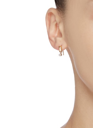 Figure View - Click To Enlarge - ALIITA - Gemstone pearl 9k yellow gold drop single earring
