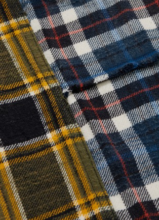  - R13 - Frayed border colourblock check plaid flannel shirt