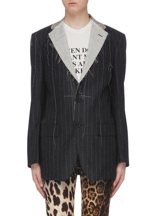 Main View - Click To Enlarge - R13 - Distressed pinstripe blazer