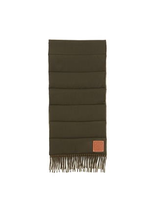 Detail View - Click To Enlarge - LOEWE - Logo patch fringed puffer scarf