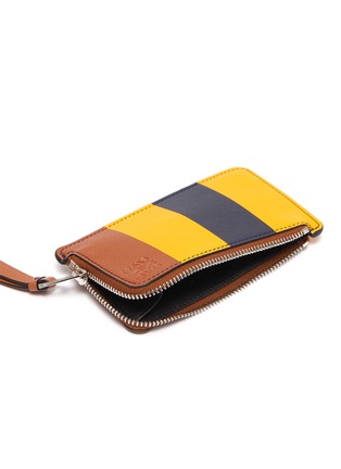 Detail View - Click To Enlarge - LOEWE - Stripe leather zip pouch