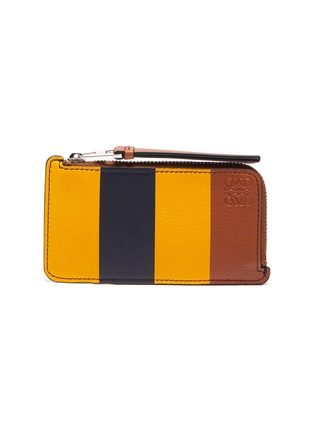 Main View - Click To Enlarge - LOEWE - Stripe leather zip pouch