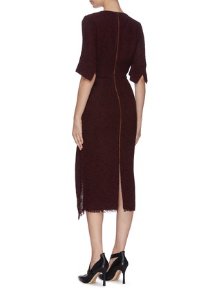 Back View - Click To Enlarge - ROLAND MOURET - Weave Bouclé Dress