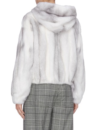 Back View - Click To Enlarge - YVES SALOMON - Mink fur zip hoodie