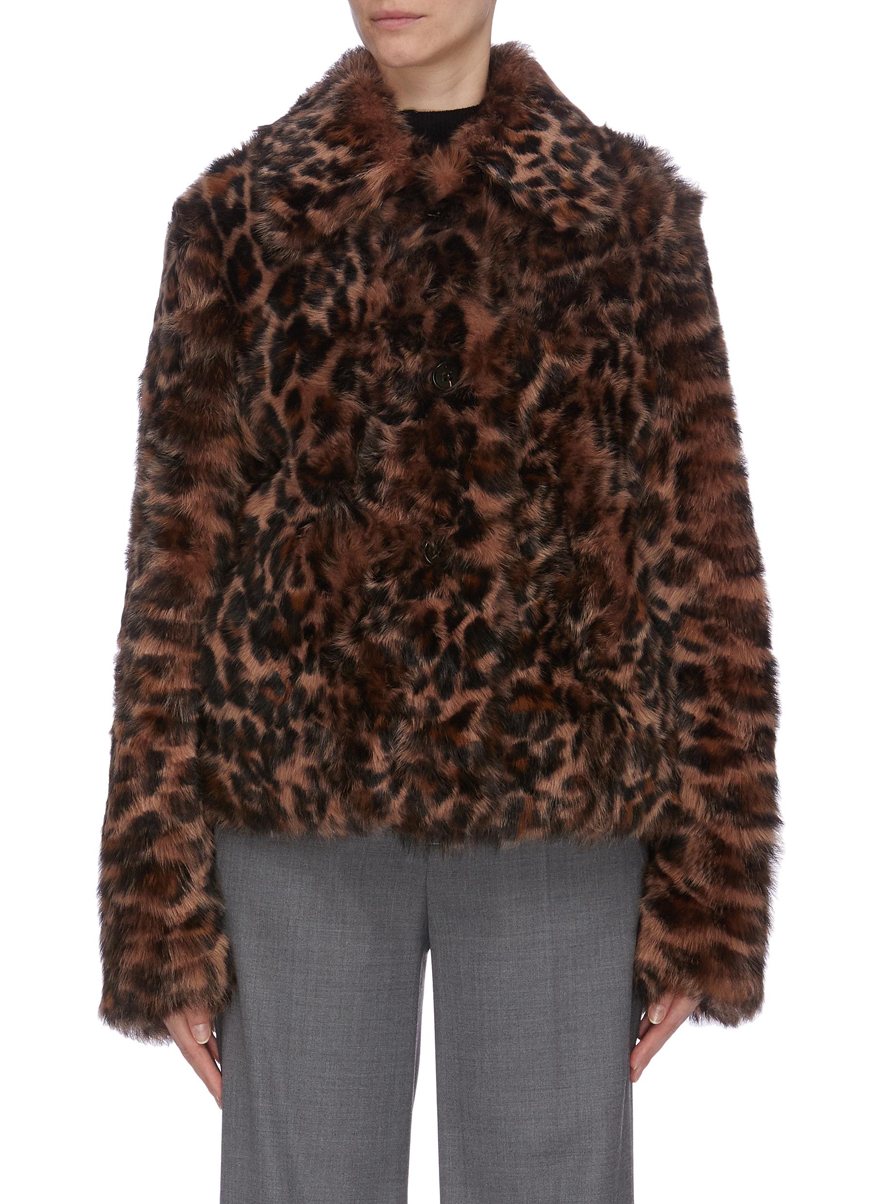 Leopard print lambskin fur jacket by Yves Salomon
