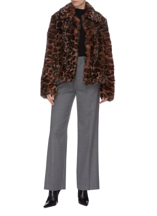 Figure View - Click To Enlarge - YVES SALOMON - Leopard print lambskin fur jacket