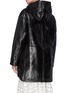 Back View - Click To Enlarge - YVES SALOMON - Shearling lined hooded lambskin leather coat