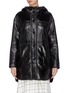 Main View - Click To Enlarge - YVES SALOMON - Shearling lined hooded lambskin leather coat