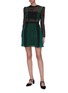 Figure View - Click To Enlarge - SELF-PORTRAIT - Colourblock lace overlay panelled dress