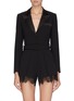Main View - Click To Enlarge - SELF-PORTRAIT - Belted lace cuff crepe rompers