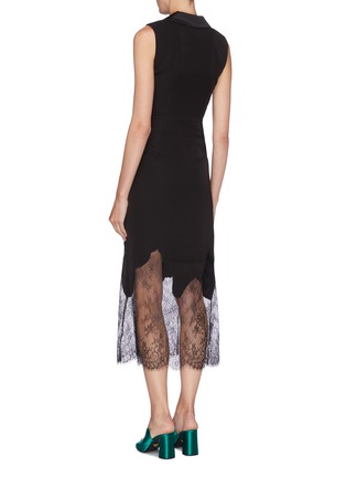 Back View - Click To Enlarge - SELF-PORTRAIT - Crossover waist lace hem sleeveless dress
