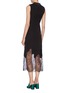 Back View - Click To Enlarge - SELF-PORTRAIT - Crossover waist lace hem sleeveless dress