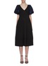 Main View - Click To Enlarge - SELF-PORTRAIT - Sequin check puff sleeve crepe dress