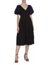 Figure View - Click To Enlarge - SELF-PORTRAIT - Sequin check puff sleeve crepe dress