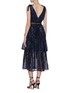 Back View - Click To Enlarge - SELF-PORTRAIT - Sequin check tiered V-neck dress