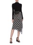 Figure View - Click To Enlarge - SELF-PORTRAIT - Asymmetric mix gingham check chiffon skirt