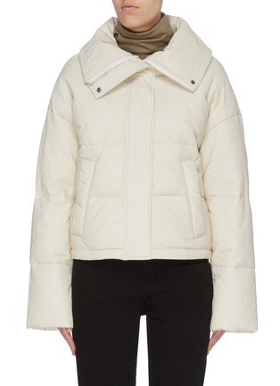 Main View - Click To Enlarge - YVES SALOMON ARMY - Lambskin leather nylon puffer jacket