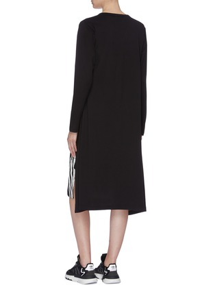 Back View - Click To Enlarge - Y-3 - Logo embroidered 3-Stripes outseam long sleeve T-shirt dress