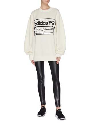 Figure View - Click To Enlarge - Y-3 - Logo print puff sleeve unisex oversized knit sweater