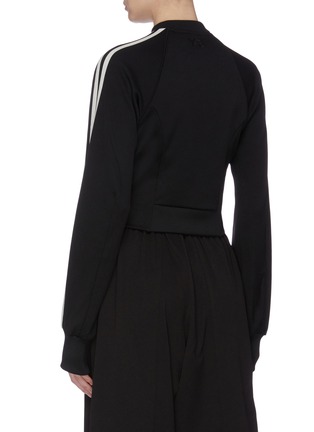 Back View - Click To Enlarge - Y-3 - 3-Stripes sleeve cropped sweatshirt