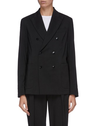 Main View - Click To Enlarge - BARENA - 'Giosefina' peaked lapel double breasted blazer