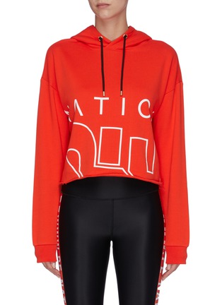 Main View - Click To Enlarge - P.E NATION - 'Restart' logo print cropped hoodie