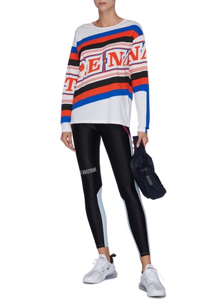 Figure View - Click To Enlarge - P.E NATION - 'World Series' logo print stripe top