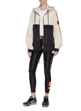 Figure View - Click To Enlarge - P.E NATION - 'Man Down' drawstring waist colourblock hooded jacket