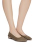 Figure View - Click To Enlarge - CLERGERIE - 'Kami' suede ballerina pumps
