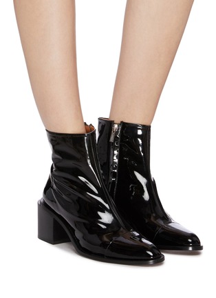 Figure View - Click To Enlarge - CLERGERIE - 'Xoli' patent leather ankle boots